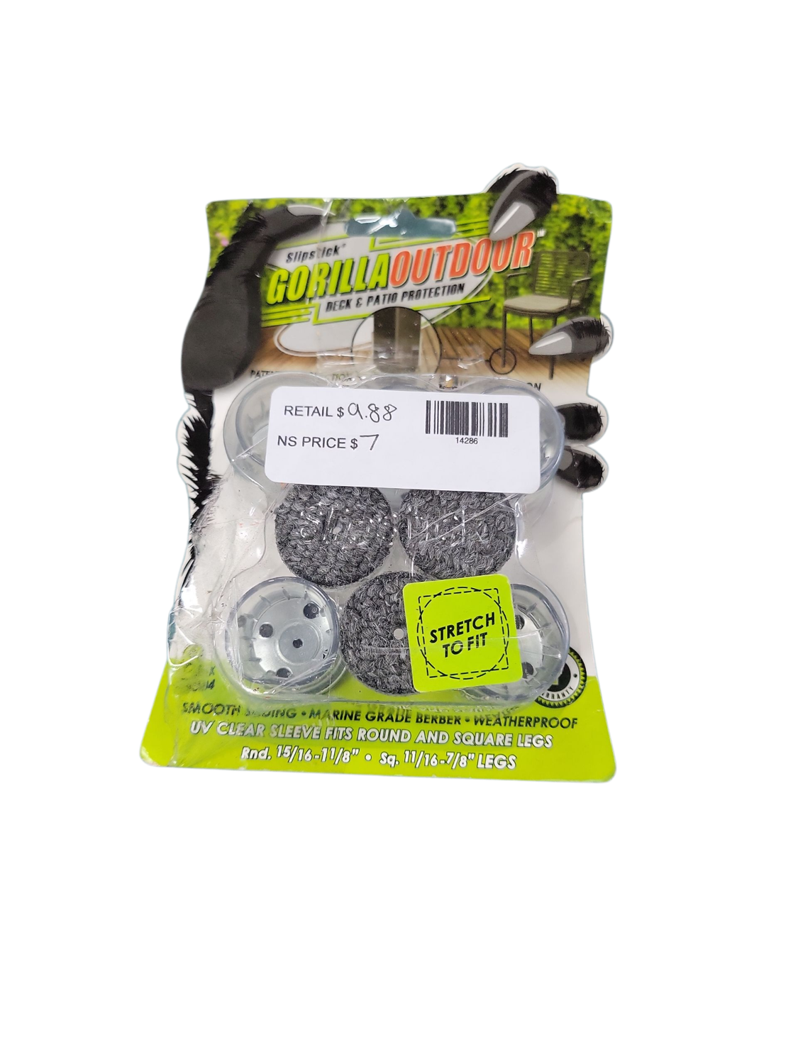 Gorilla Floor Protection Gorilla Outdoor Clear Sleeve Berber Pads 1 in. H5004