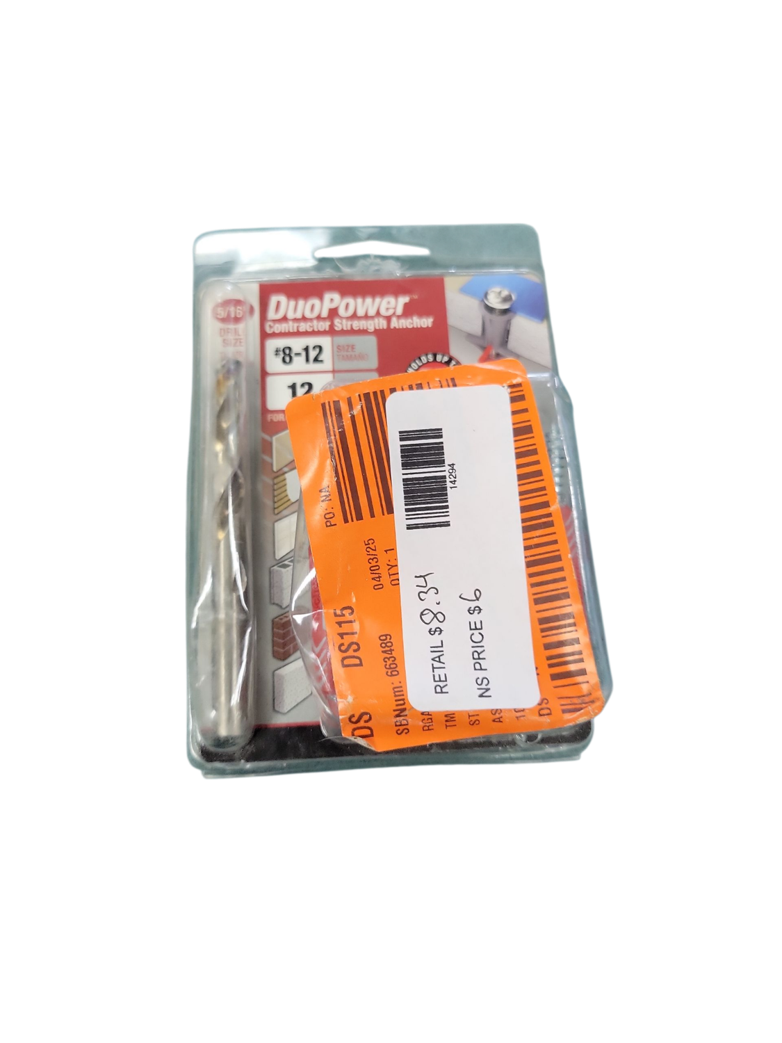 Hillman #10-12 x 1-9/16 in. DuoPower Contractor Strength Anchor (12-Pack) 376474