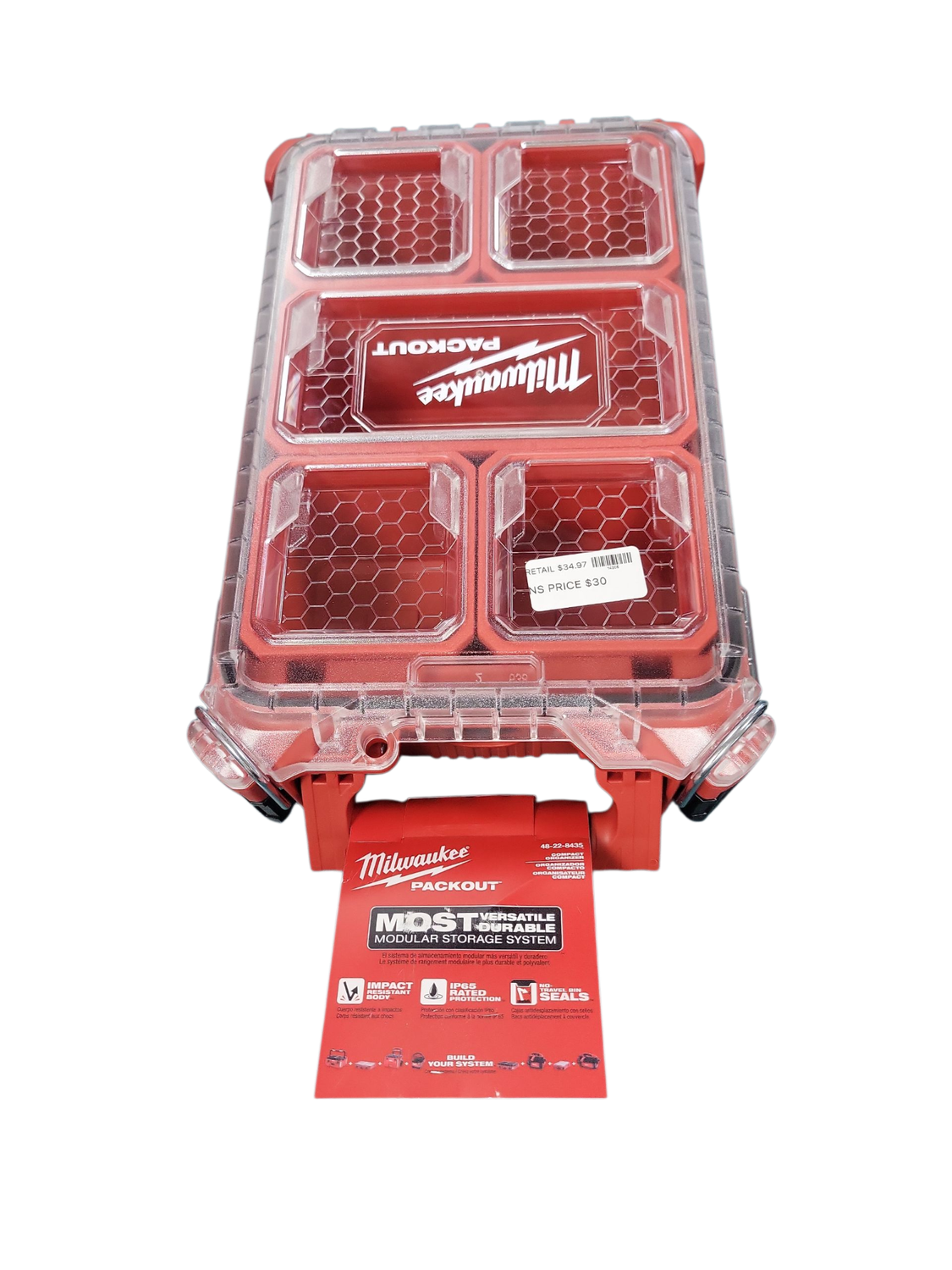 Milwaukee PACKOUT 5-Compartments Small Parts Organizer 48-22-8435 .