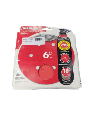 DIABLO 6 in. 220-Grit Hook and Lock ROS Sanding Discs DCD060220H10G