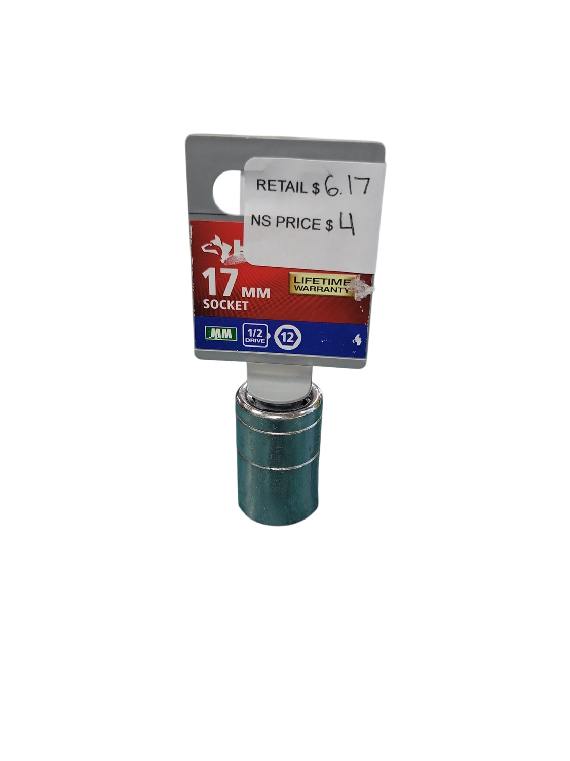 Husky 1/2 in. Drive 17 mm 12-Point Metric Standard Socket H2D12P17M
