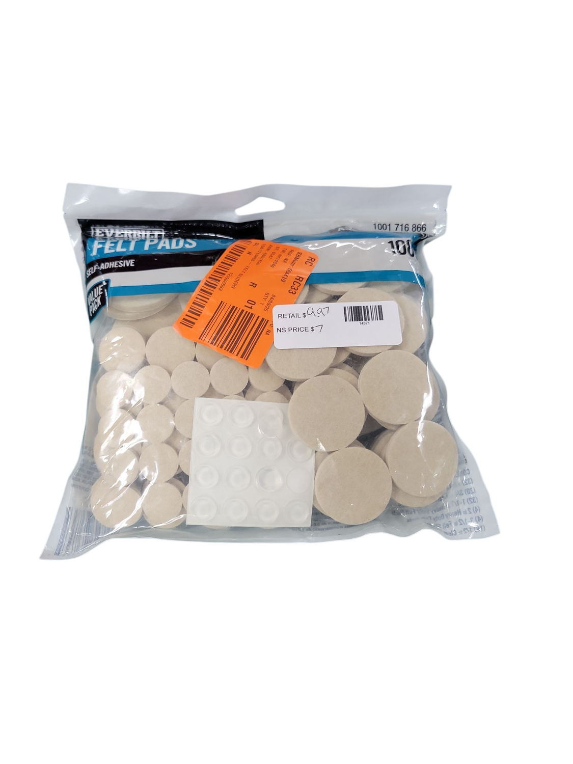 Everbilt Assorted Beige Self Adhesive Round Furniture Sliders, Furniture Pads for Hard Floors &amp; Surface Bumpers Value Pack 108 Pc 49032