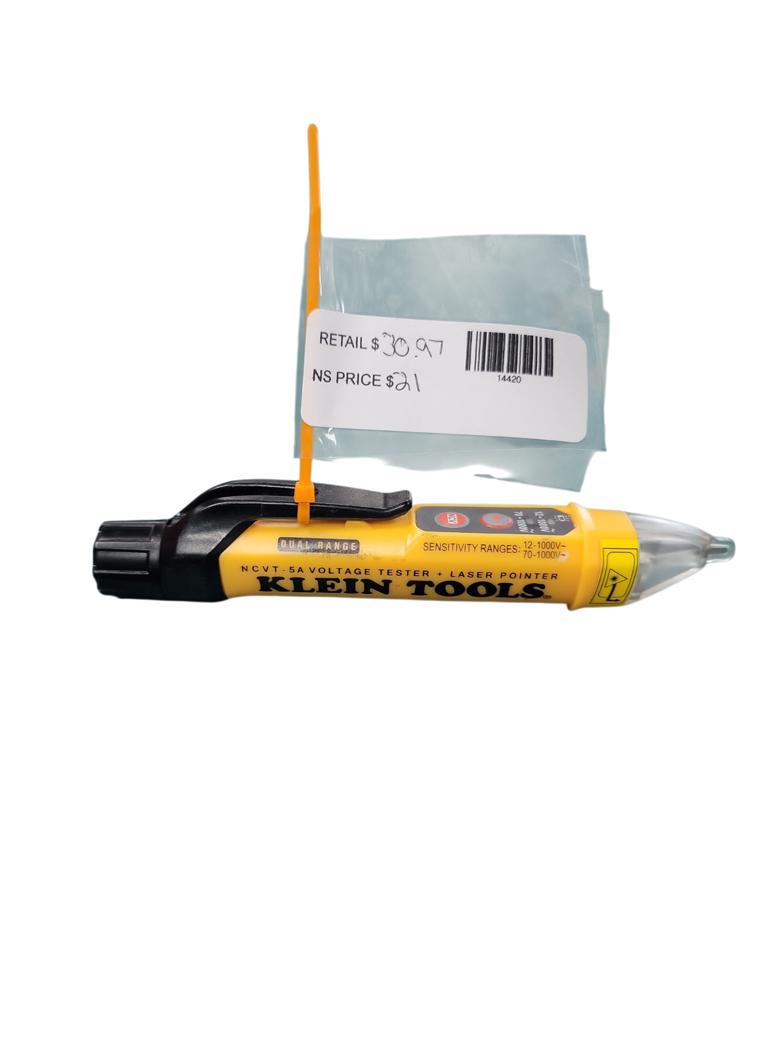 Klein Tools Dual Range Non Contact Voltage Tester with Laser Pointer 12-1000V AC NCVT5A