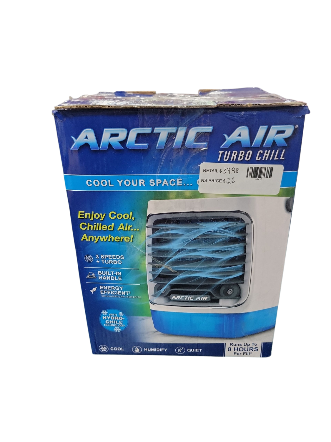 ARCTIC AIR Turbo Chill Desktop Evaporative Space Cooler with LED Nightlight AATC-PD27