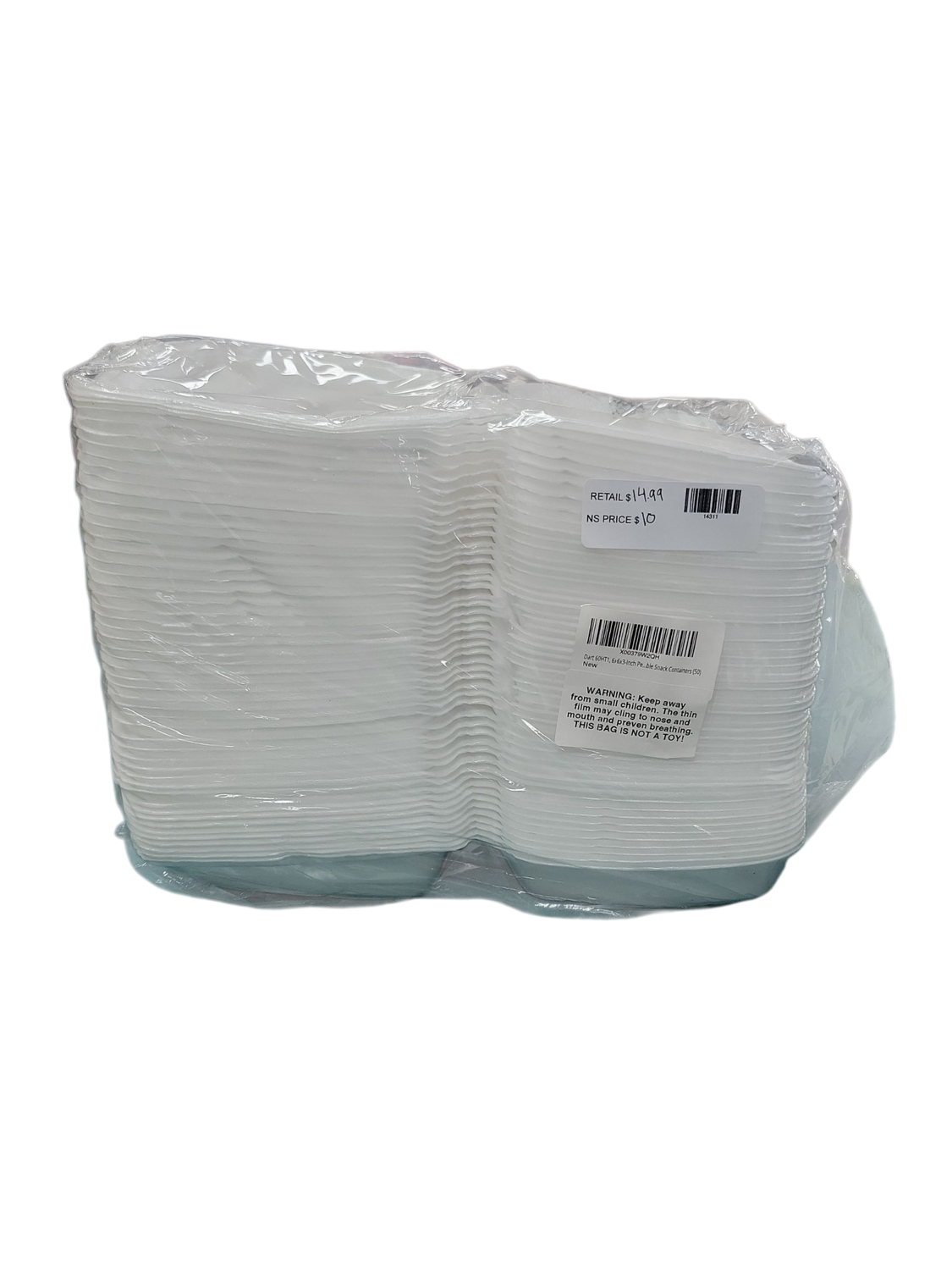 Foam Takeout Containers – White Hinged Clamshell 6x6x3 Inches – 50 Count | Disposable Food Containers for Sandwiches, Burgers &amp; Snacks | Insulated, Leak-Resistant &amp; Durable