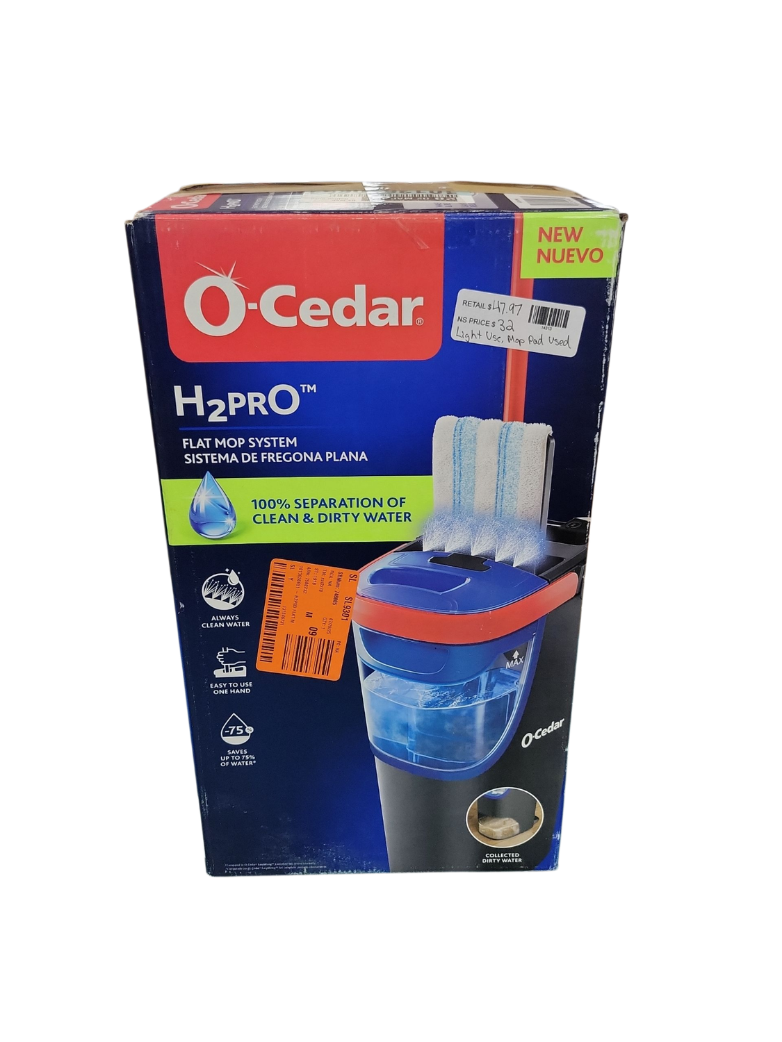 O-Cedar H2prO Microfiber Flat Mop System 175765