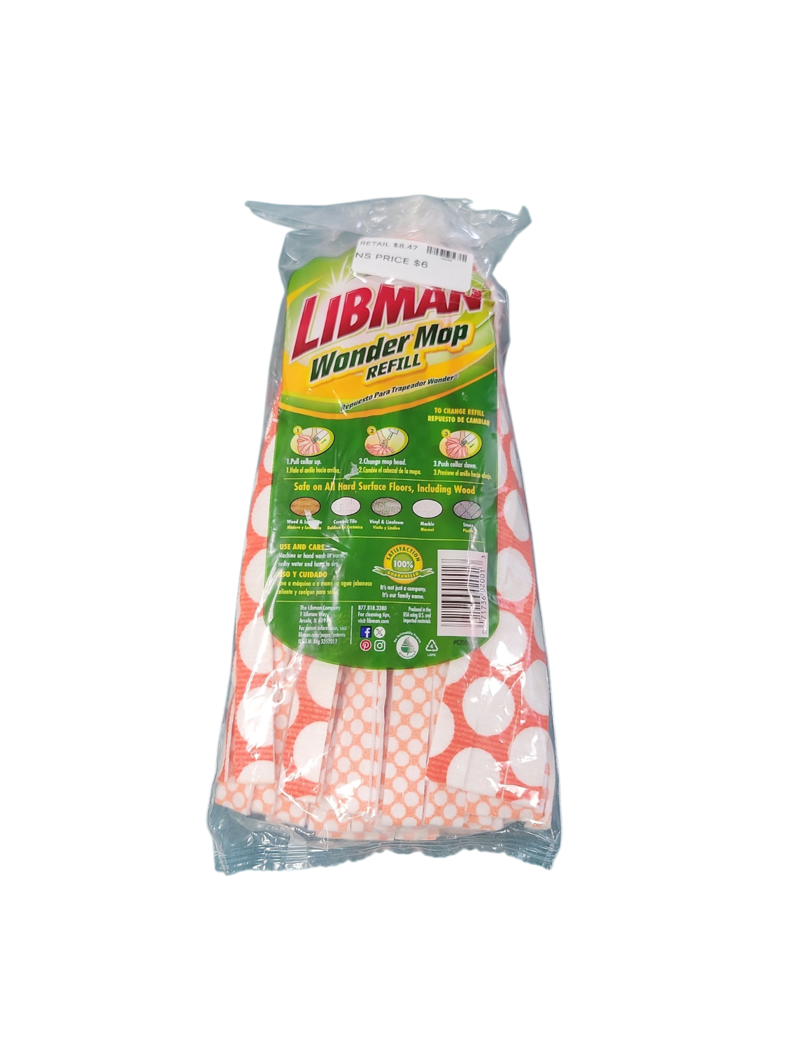 Libman Wonder Microfiber Mop Head Refill 2001