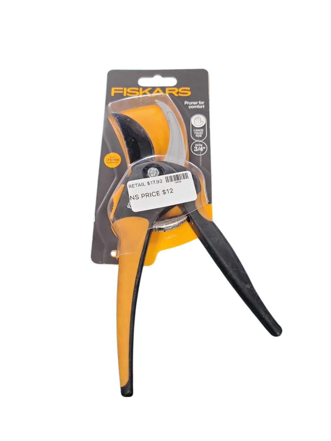 Fiskars 3/4 in. Cut Capacity 9.4 in. Steel Blade Bypass Pruning Shears with SoftGrip Handles 1072980 .