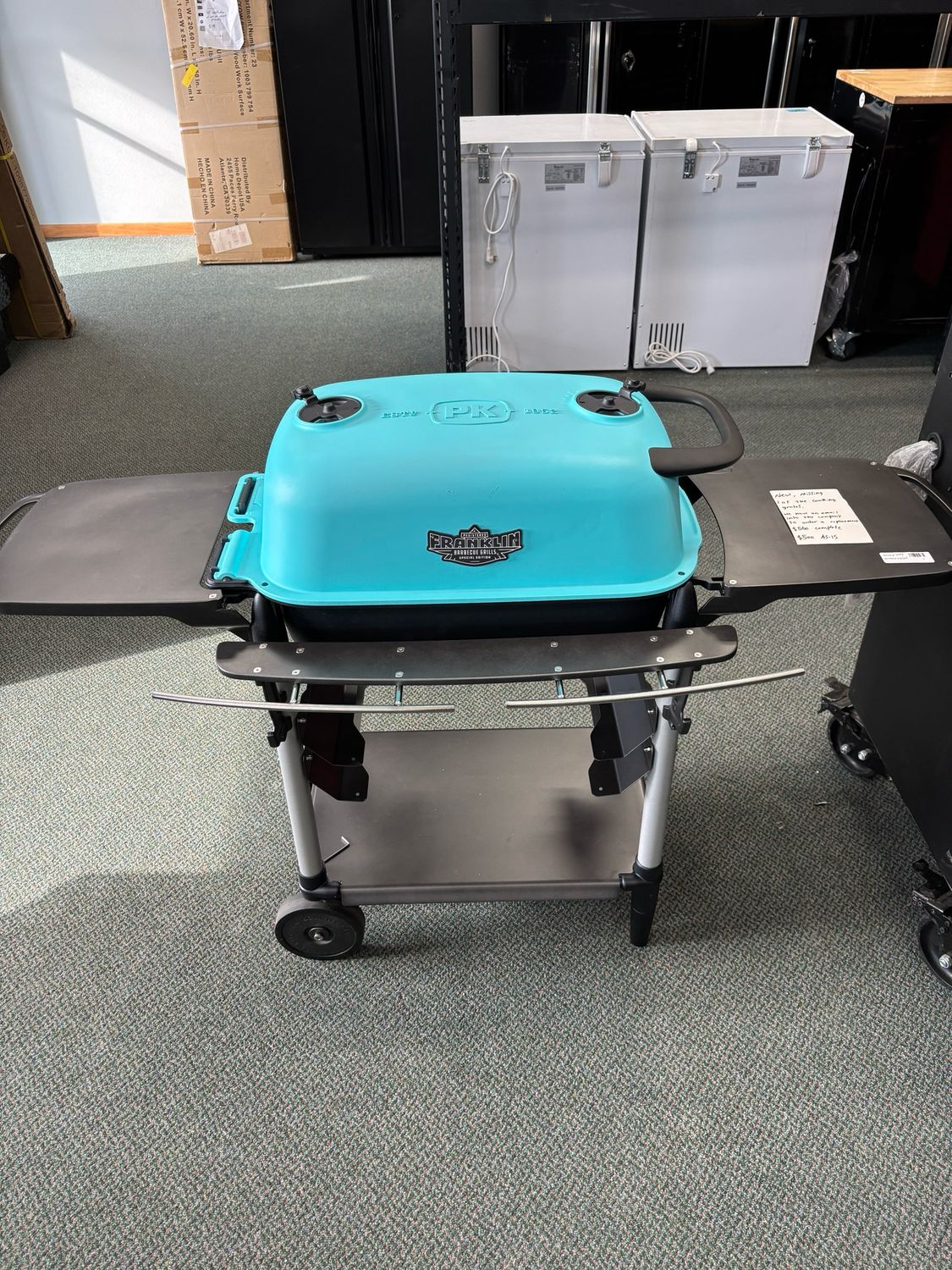 PK Grills PK300 Aaron Franklin Portable Charcoal Grill in Blue Teal PK300AF