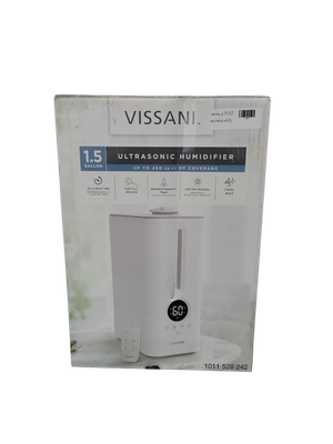 Vissani 1.5 Gal. Ultrasonic Humidifier 360 Degree Turning Dual Nozzle Cool Mist for Medium Room in White VK-8526A  .