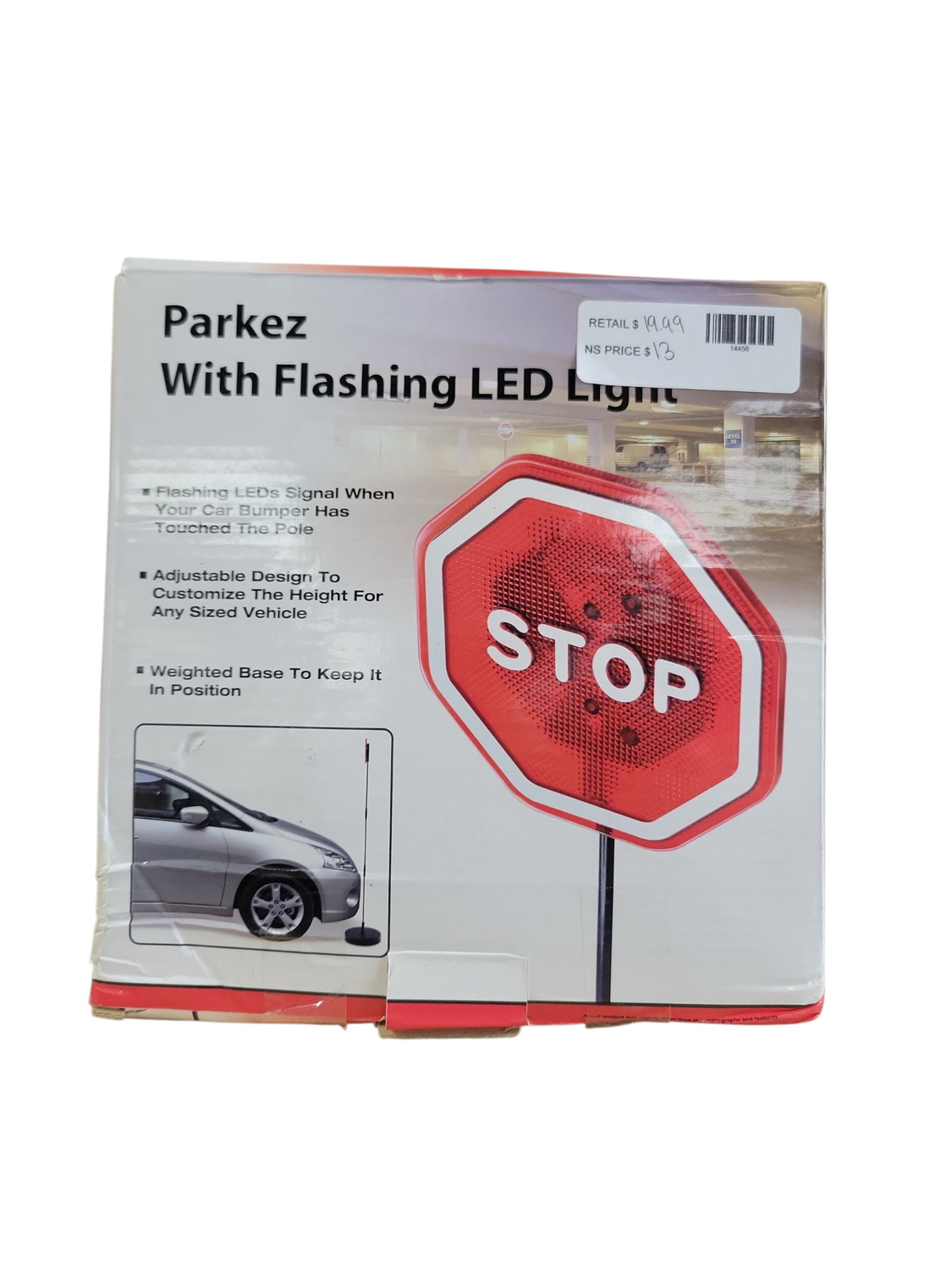 Flashing LED Light Parking Stop Sign For Garage