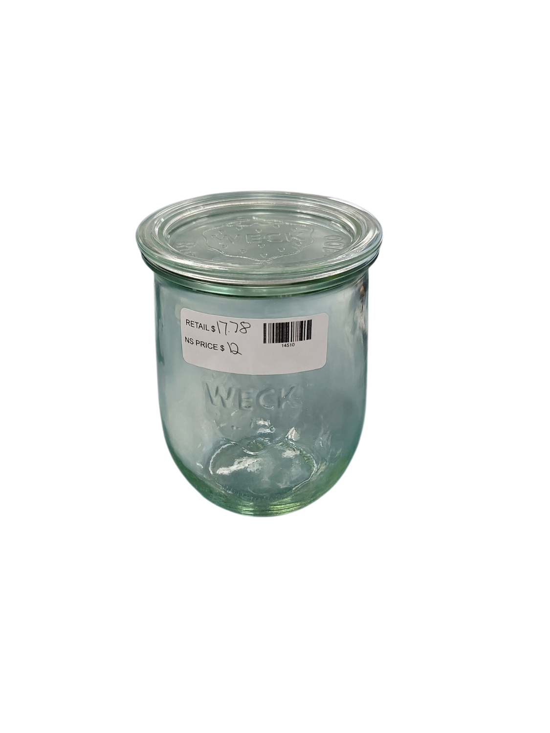 Weck Tulip Jar - Sour Dough Starter Jars for Sourdough - 1 x WECK 745 Large Clear Jar with Wide Mouth - 1 Liter Includes Glass Lid, rubber seal and steel clips