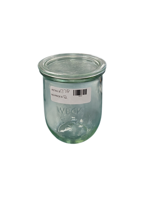 Weck Tulip Jar - Sour Dough Starter Jars for Sourdough - 1 x WECK 745 Large Clear Jar with Wide Mouth - 1 Liter Includes Glass Lid, rubber seal and steel clips