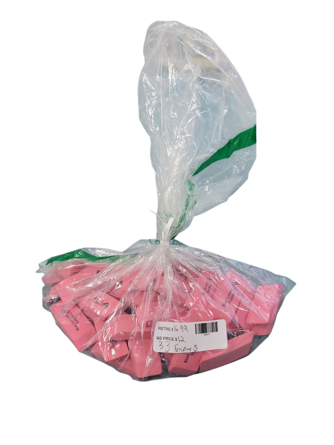 Blue Summit Supplies Pink Erasers, Bulk Erasers for Art, School, and Office Use, Classroom Set, 36 Pack