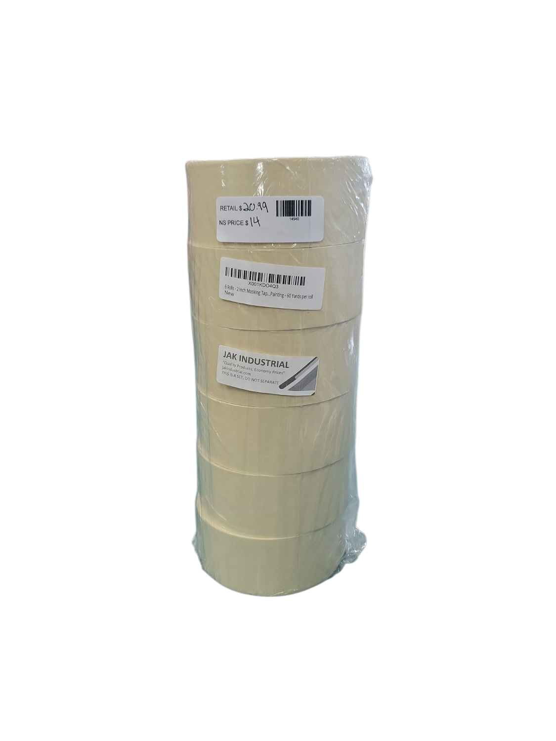 6 Rolls - 2 Inch Masking Tape for General Purpose/Painting
