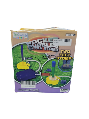 Rocket Launcher Bubbles Outdoor Activity Game - 8.5 Oz Solution and Air Stump Launch Blaster Included - Summer Fun Toys for Kids, Party Gift - Soars Up to 28 Feet