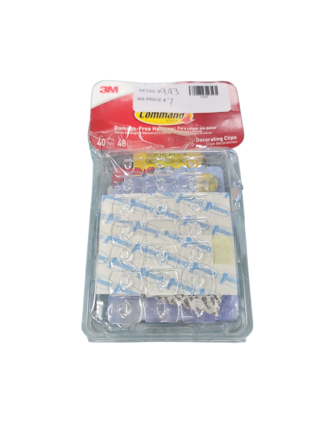Command Clear Decorating Clips Value Pack (40 Hooks, 48 Strips) 17026CLRVPES   .