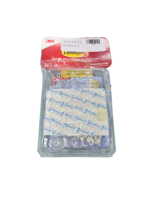 Command Clear Decorating Clips Value Pack (40 Hooks, 48 Strips) 17026CLRVPES   .