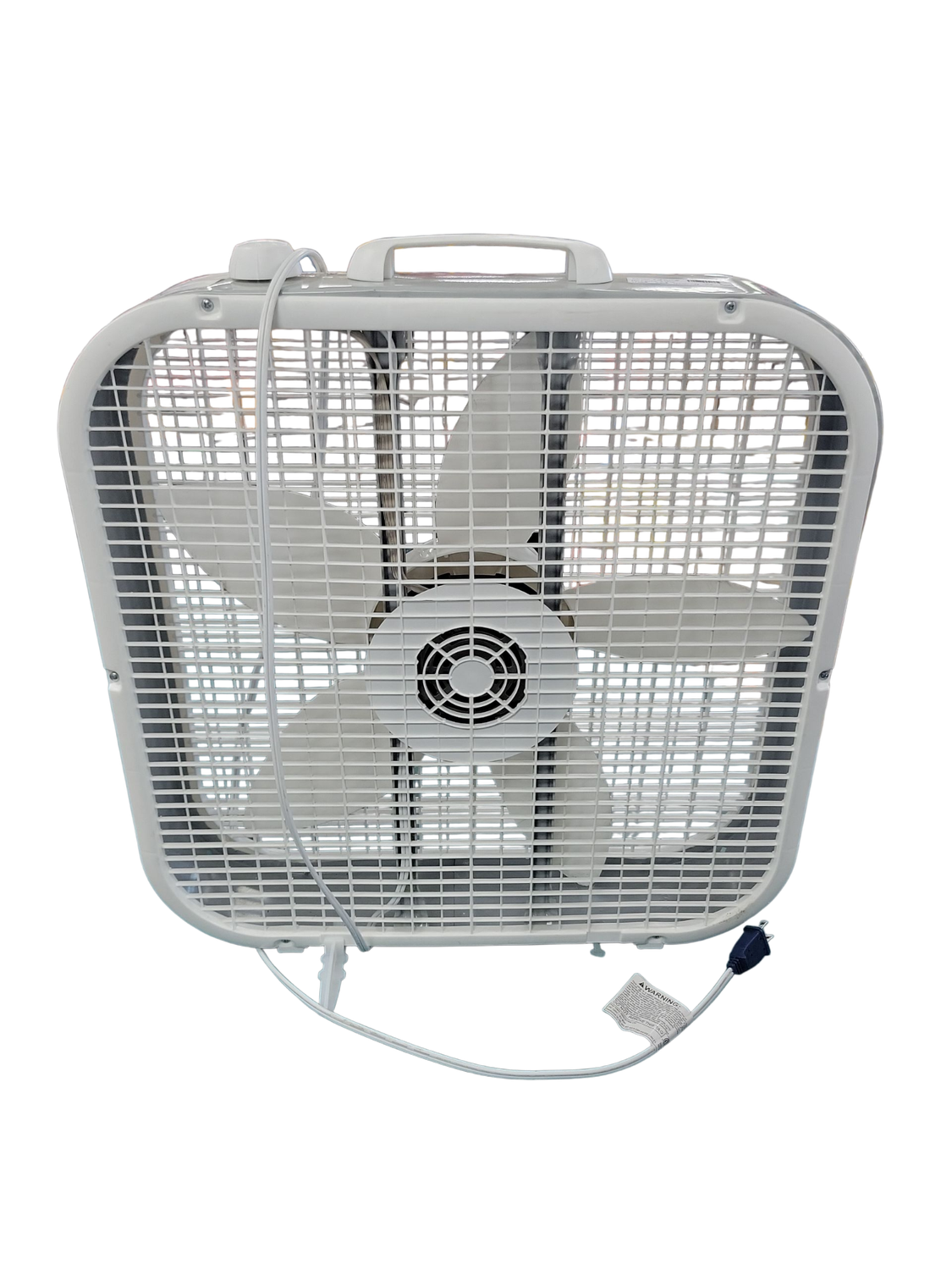 Lasko 20 in. 3 Speed Air Circulating Box Fan for Home in White with Save Smart Technology, 1820 CFM and Carry Handle B20201  .