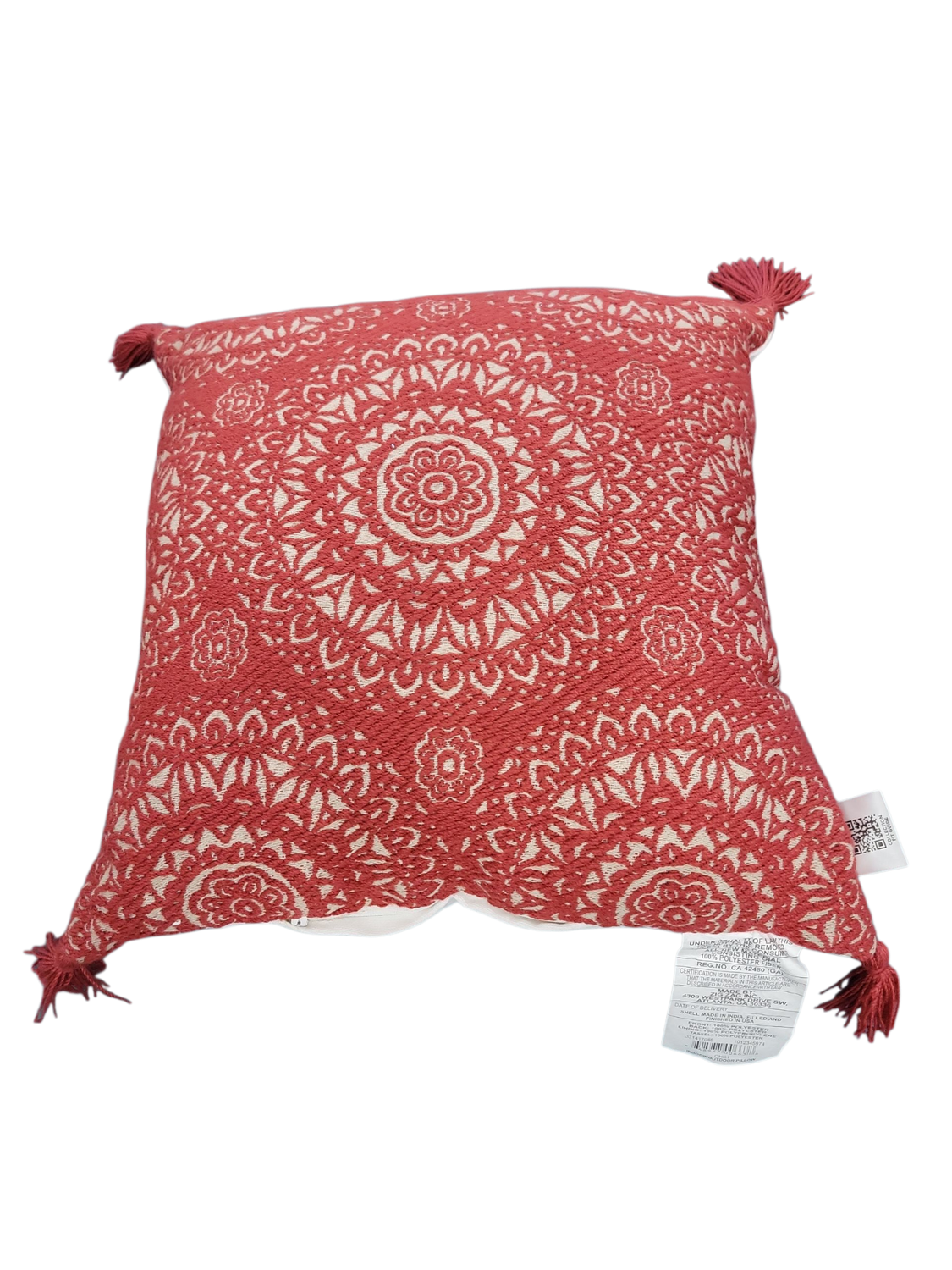 Hampton Bay 20 in. x 20 in. Chili Outdoor Throw Pillow ZZ-PI-C25