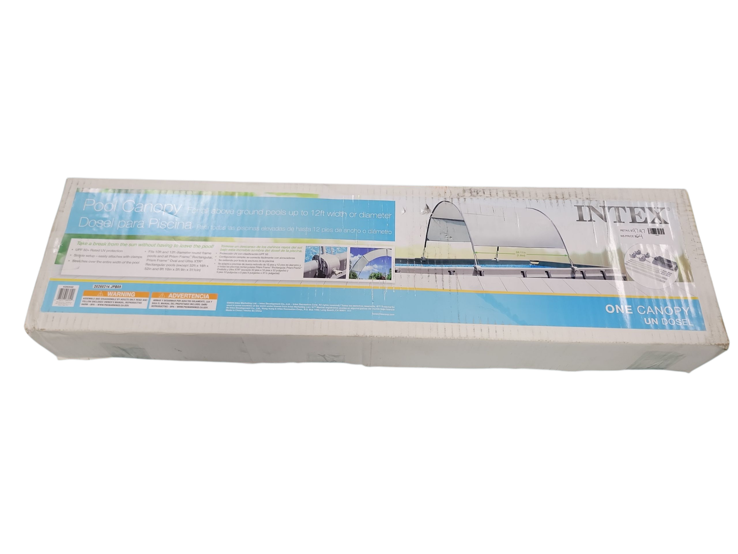 Intex Protective Canopy for 9 Foot or Smaller Rectangular Swimming Pools 28054E