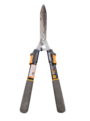 Fiskars 9 in. Power-Lever Steel Blade Telescoping Steel Handle Hedge Shears 391690-1009