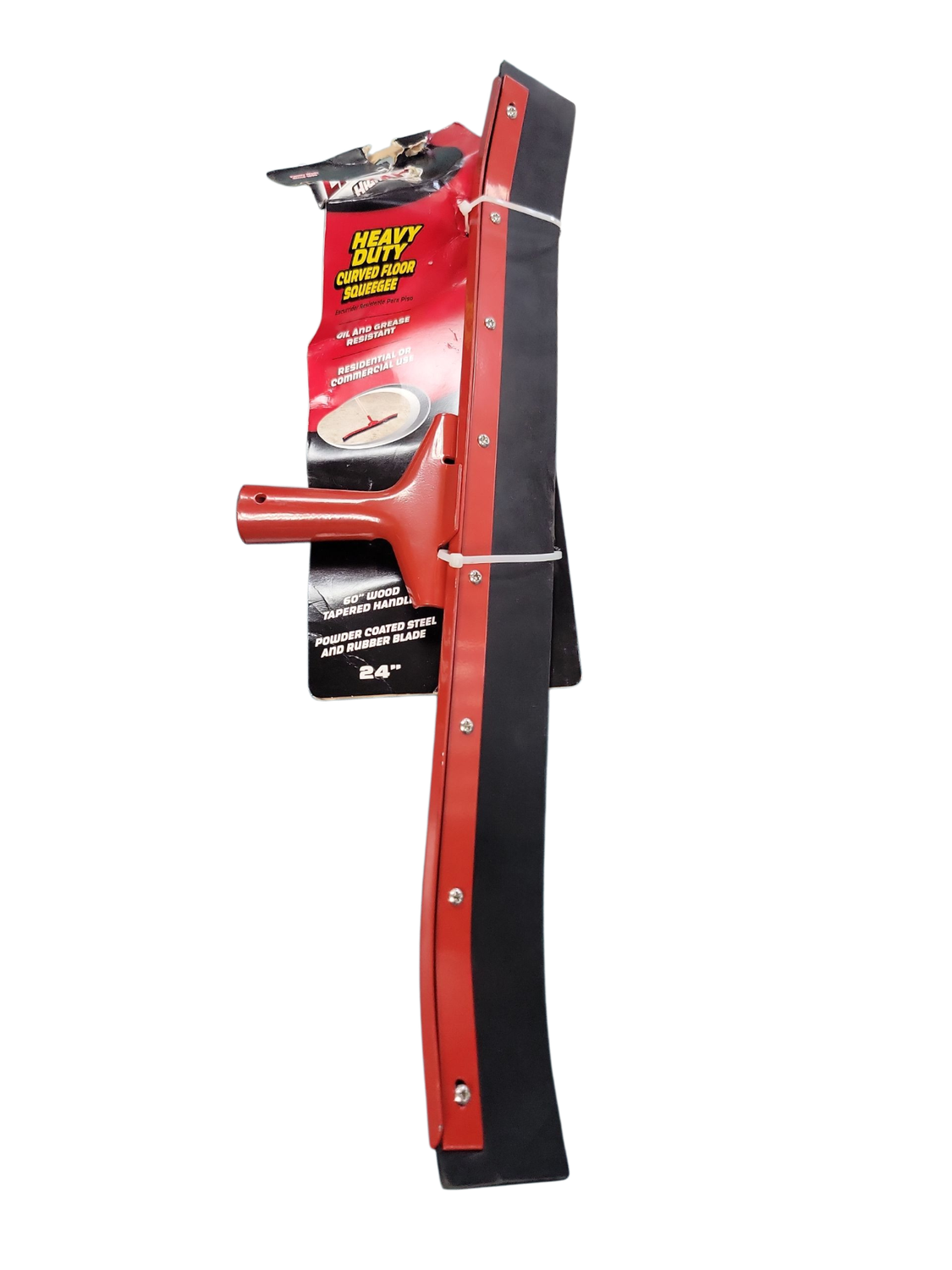 Libman 24 in. High Power Curved Rubber Floor Squeegee with 60 in. Wood Handle 542