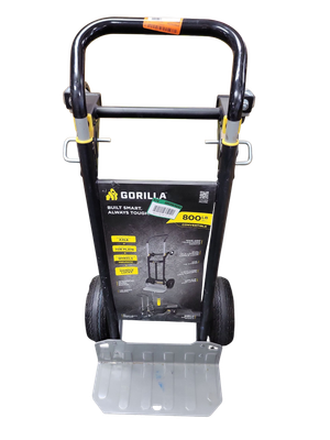 Gorilla 800 lbs. Capacity Convertible Steel Hand Truck, Wide Dual Mode Adjustable Height Handle, Simple/Safe Flatbed Conversion GH2-8