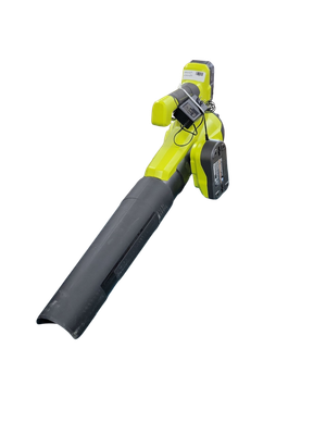 RYOBI ONE+ 18V 100 MPH 350 CFM Cordless Battery Variable Speed Jet Fan Leaf Blower with 4.0 Ah Battery and Charger PCLLB01K  .