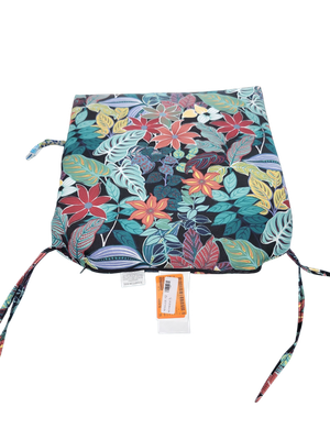 Hampton Bay 20 in. W x 20 in. D Universal Outdoor Seat Pad in Black Tropical HQ0QE06B-9D6