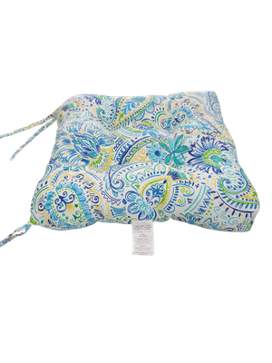 Greendale Home Fashions Painted Paisley Baltic Square Tufted Outdoor Seat Cushion OC4800-BALTIC