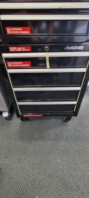 Husky 26.5 in. W x 18 in. D Standard Duty 4-Drawer Rolling Tool Cabinet in Gloss Black HKST98066BK