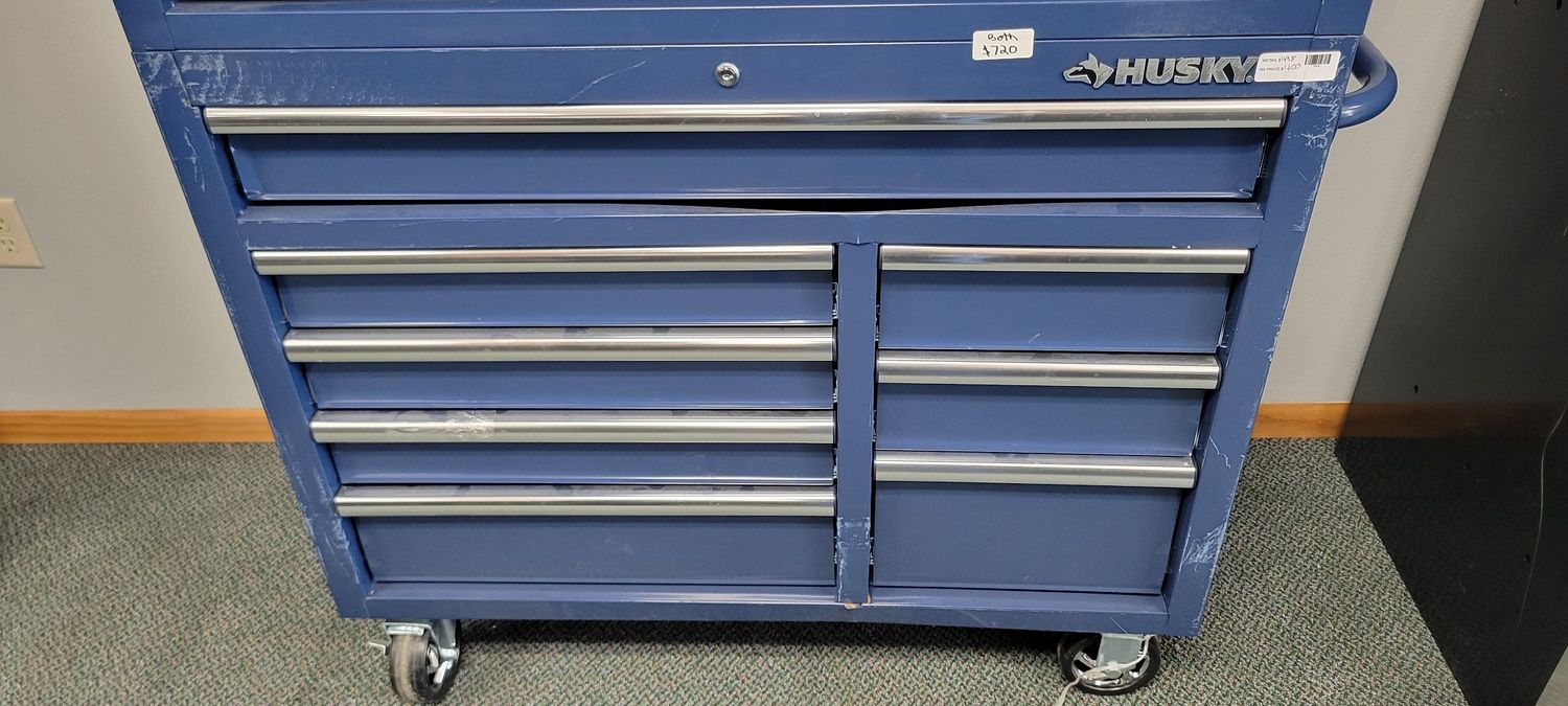Husky Standard Duty 42 in. 8-Drawer Blue Rolling Tool Cabinet H42TR8BLU