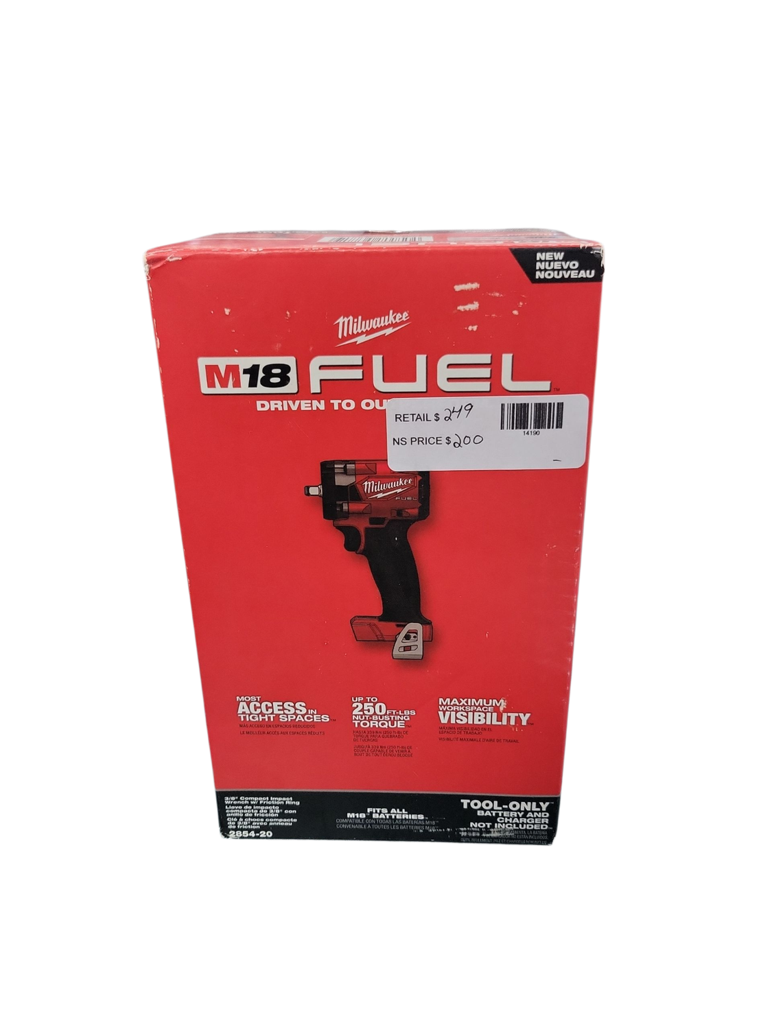 Milwaukee M18 FUEL GEN-3 18V Lithium-Ion Brushless Cordless 3/8 in. Compact Impact Wrench with Friction Ring (Tool-Only) 2854-20