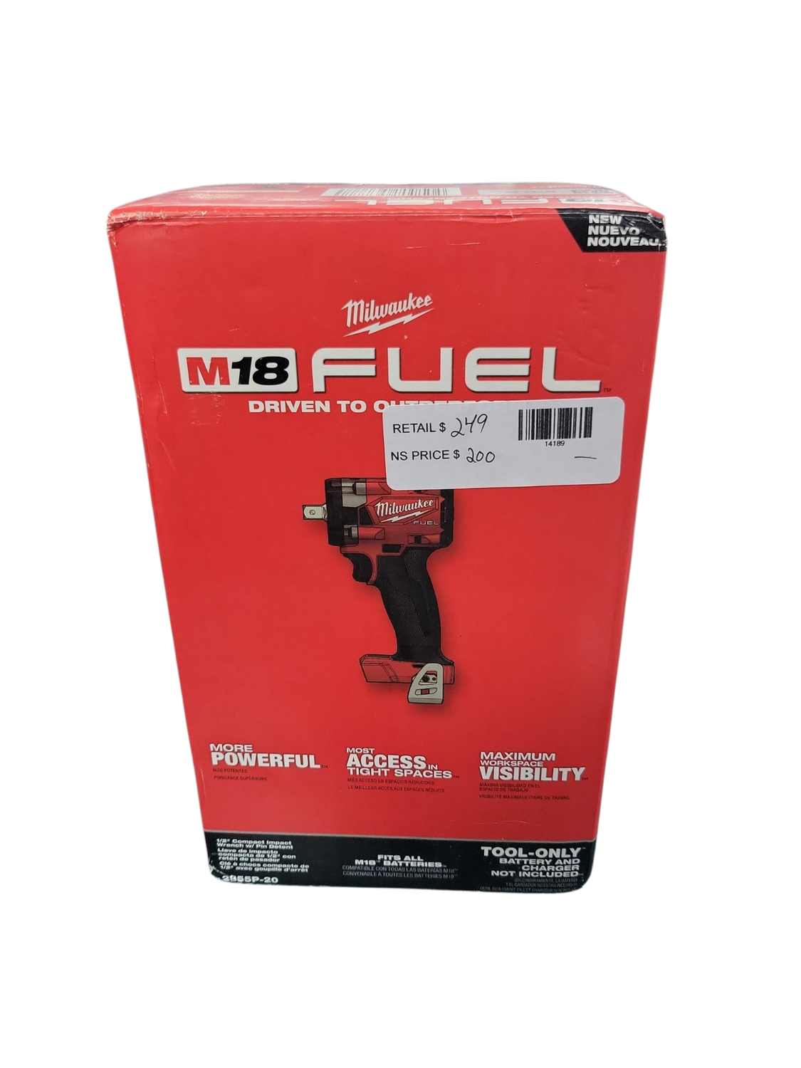 Milwaukee M18 FUEL GEN-3 18V Lithium-Ion Brushless Cordless 1/2 in. Compact Impact Wrench with Pin Detent (Tool-Only) 2855p-20