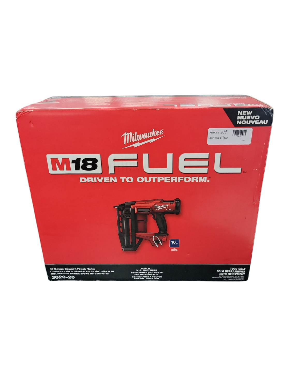 Milwaukee M18 FUEL 18-Volt Lithium-Ion Brushless Cordless Gen ll 16-Gauge Straight Finish Nailer (Tool Only) 3020-20