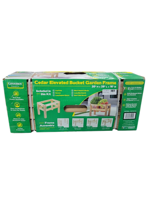 Greenes Fence 28 in. x 16 in. x 20 in. 2 Bucket Elevated Unfinished Wood Cedar Garden Frame Raised Beds RCBG12S