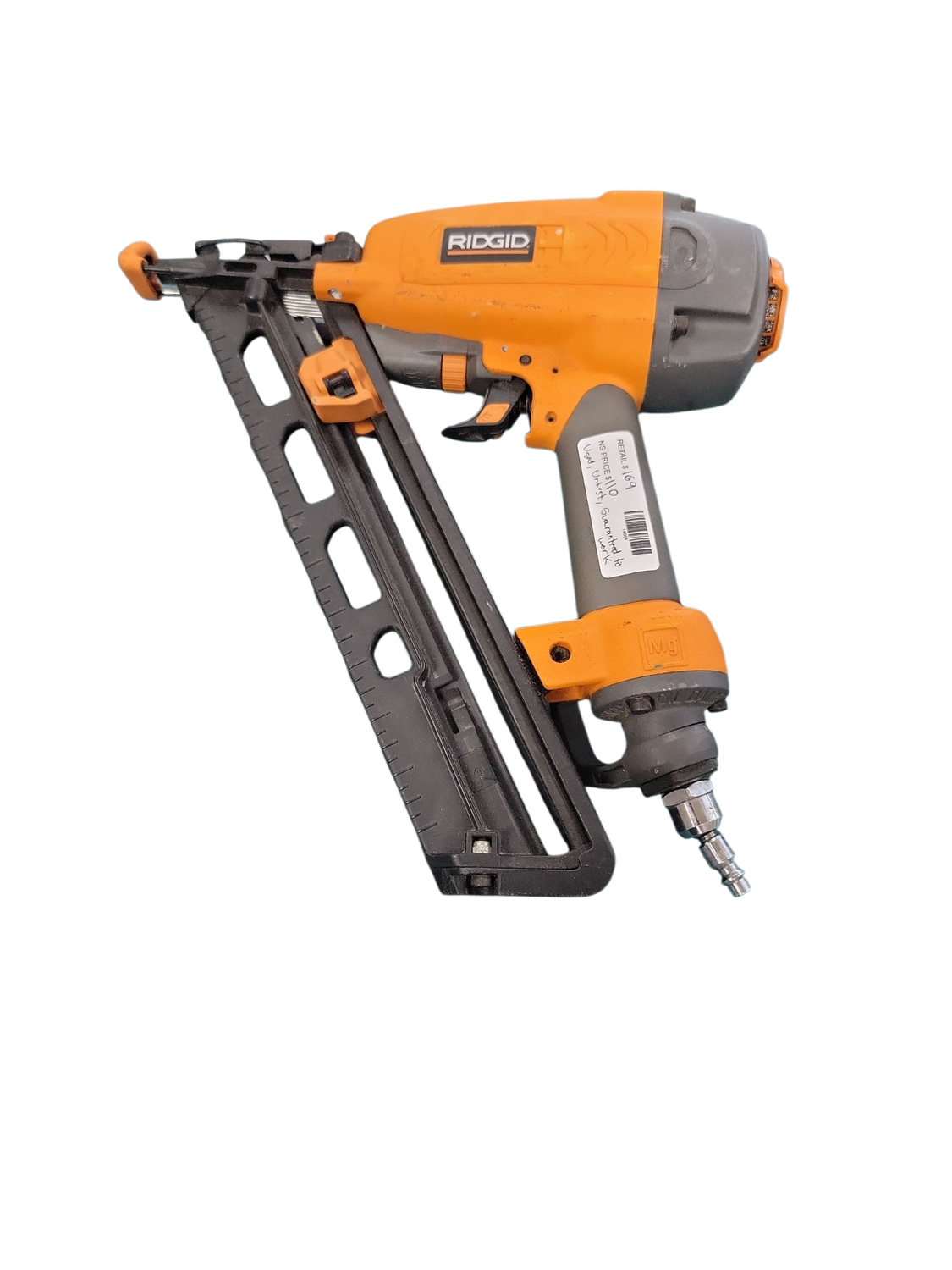 RIDGID Pneumatic 15-Gauge 2-1/2 in. Angled Finish Nailer with CLEAN DRIVE Technology, and Tool Bag R250AFF