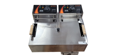 VEVOR Commercial Deep Fryer 3000-Watt Electric Turkey Fryer Baskets 18 qt. Stainless Steel Countertop Single Oil Fryer Silver DGDZGDGJCK00TPYZZV1