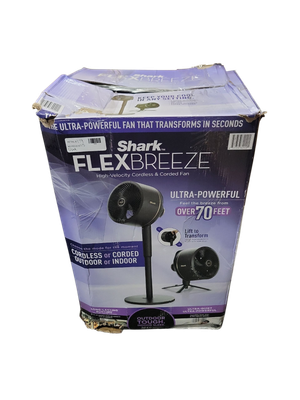 Shark FlexBreeze 13in. Portable 5 Fan Speeds Pedestal Fan in Dark Grey with Up to 24 hours of Cordless Runtime FA202  .