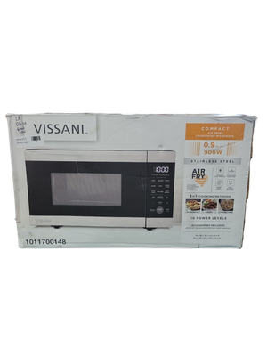 Vissani 19 in. 0.9 cu. ft. 900-Watt Countertop Microwave Oven in Stainless Steel with Convection and Air Fry VSCMAF09S2A09A