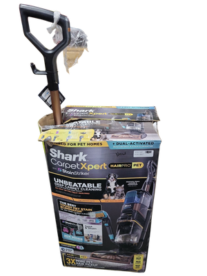 Shark Carpetxpert Hairpro Pet with StainStriker, Corded Deep Rug and Upholstery Upright Carpet Cleaner in Metallics EX301