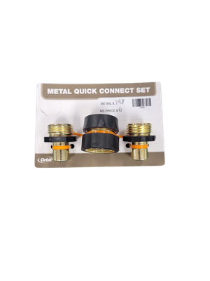 Orbit Heavy-Duty Metal Quick Connect Set with Automatic Shut-Off Hose Fitting Connector 28165