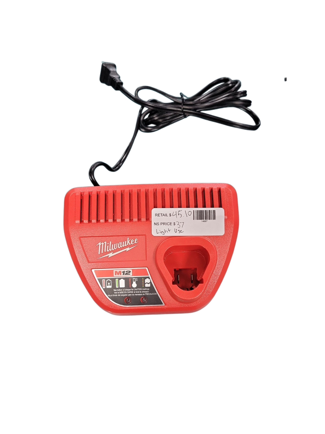 Milwaukee M12 12-Volt Lithium-Ion Battery Charger 48-59-2401 .