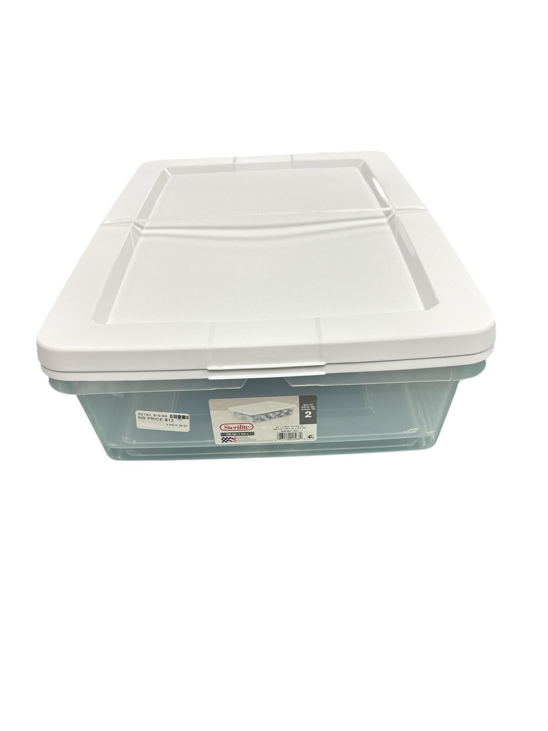 2 PACK Sterilite 28QT Storage Bins