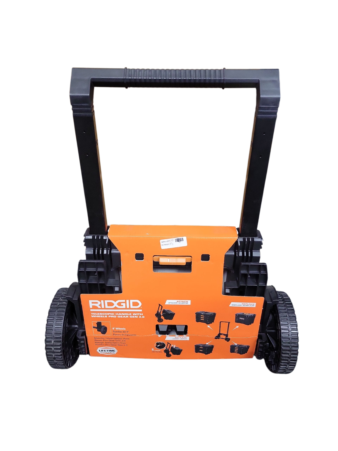 RIDGID Pro Gear System Gen 2.0 Durable All Terrain Rolling Tool Box Attachment With 9 in. Heavy Duty Wheels 255230