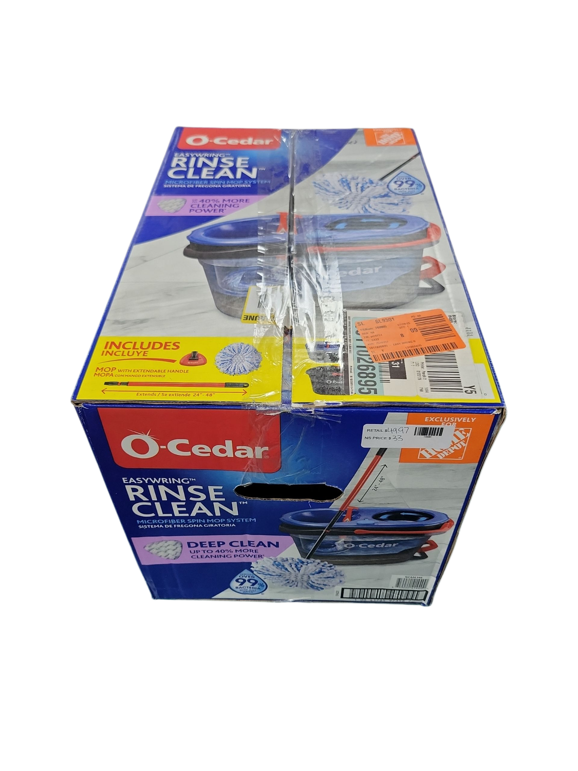 O-Cedar RinseClean Deep Clean Microfiber Spin Mop, Clean with Clean Water (The Home Depot Exclusive) 174221