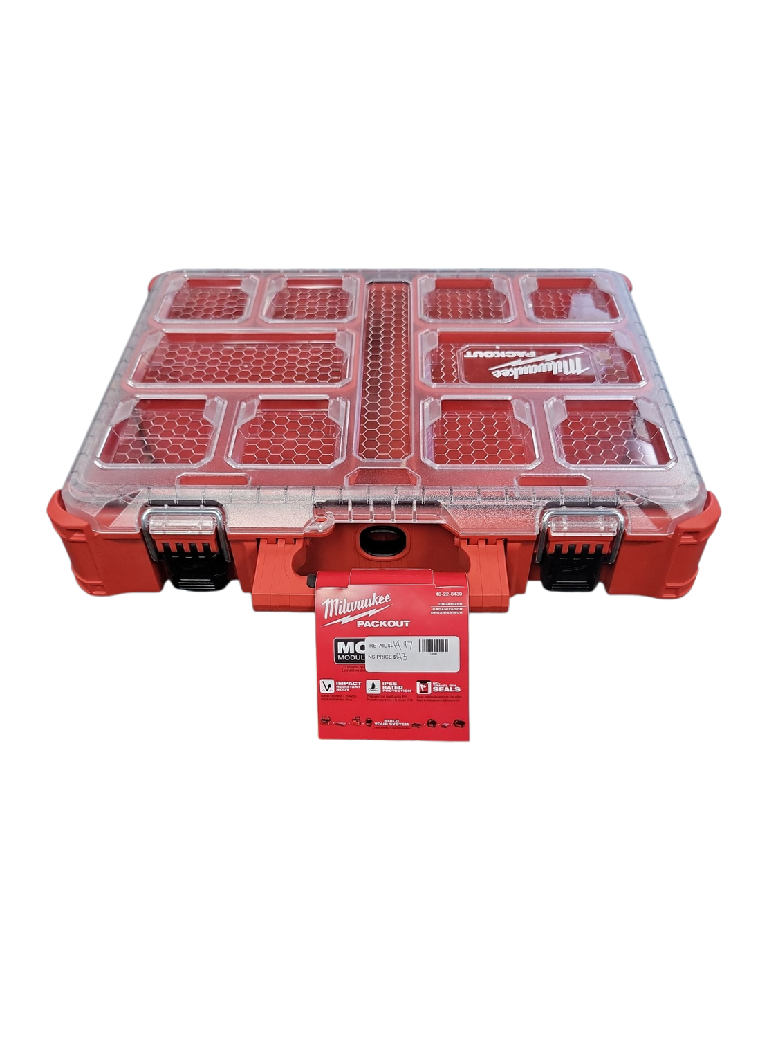 Milwaukee PACKOUT 11-Compartment Impact Resistant Portable Small Parts Organizer 48-22-8430  .