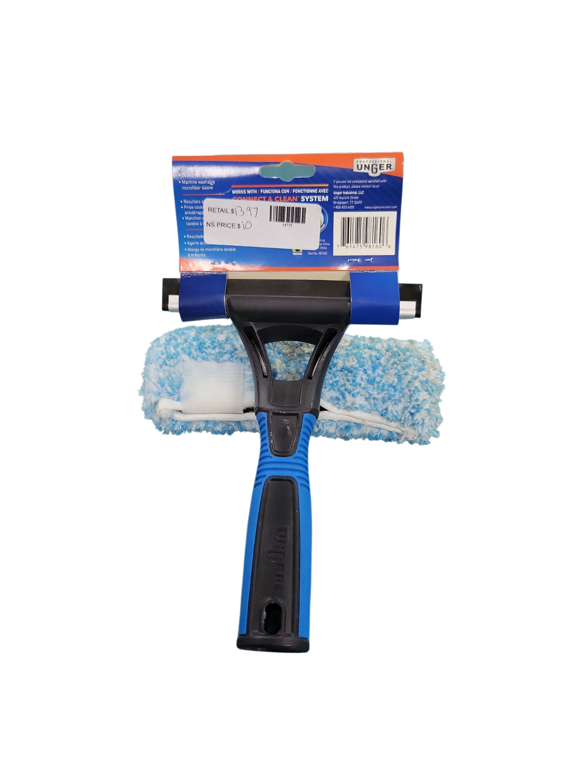 Unger 6 in. 2-in-1 Window Cleaner Squeegee &amp; Scrubber Combi 981600