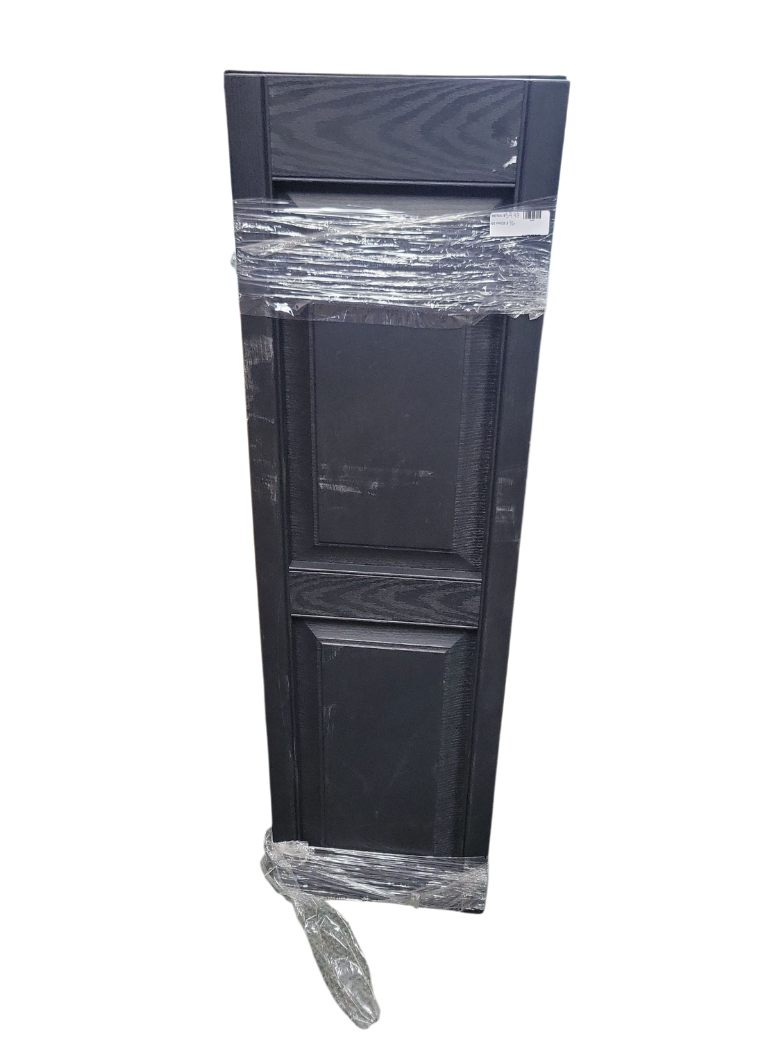 Builders Edge 14.75 in. x 51 in. Raised Panel Vinyl Exterior Shutters Pair in Black 030140051002